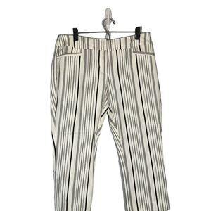 NY & Co 7th Avenue Women’s White Striped Cropped Pants Size 12
